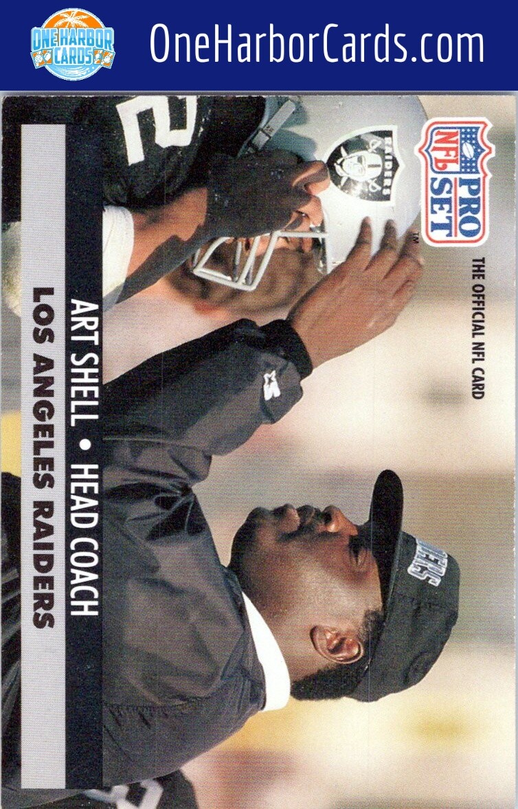 1991 Pro Set Mobil Los Angeles Raiders Football Card #198 Art Shell