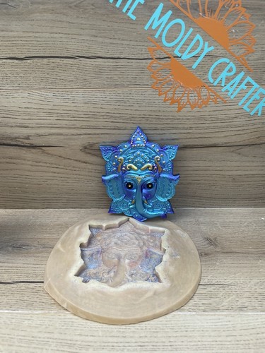 Latex Gummi Gießform Ganesha Gott Elefant Wandrelief Hindu Mold Zen Garten - Bild 2 von 5