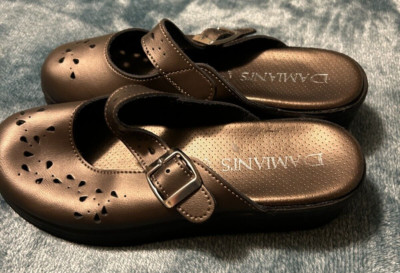 Damianis Italy Mary Jane Comfort Brow Leather Clogs Women's Sz.8 US/39 EU. NWOB
