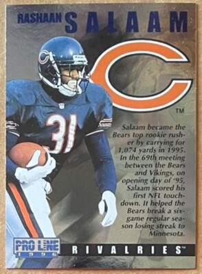 RASHAAN SALAAM / WARREN MOON, 1996 SCORE BOARD ''PRO LINE'' ''RIVALRIES'' CARD