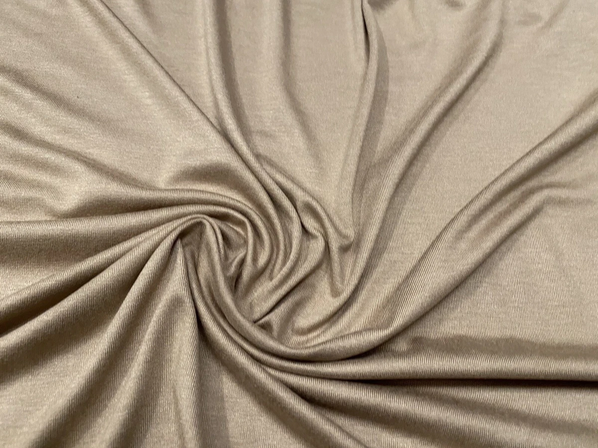 Viscose Elastane Single Jersey Knit Dress Fabric 170cms Wide Per Metre  Sandstone