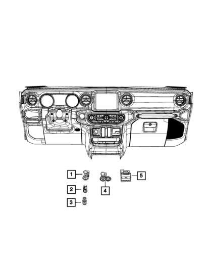Hub de medios delantero USB para Jeep Gladiator 2018-2025 (N/P 68505684AA)