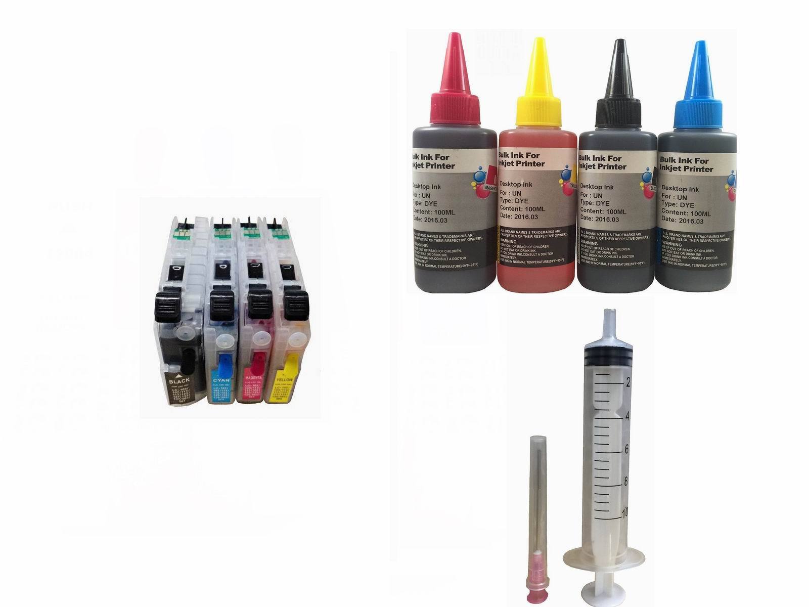 Refillable Ink Cartridges Kit for Brother LC71 LC40 LC73 LC75 LC77 MFC-J430W-image