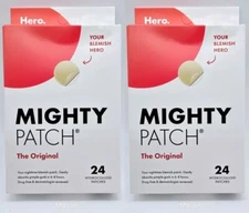 Lot Of 2 Hero Cosmetics Mighty Patch Original Acne Patches 24 Ct Each, Exp 1/27+