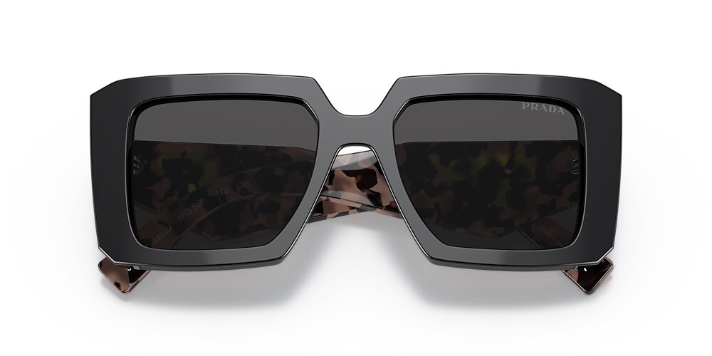 PRADA PR 23YS 1AB5S0 Black Havana Dark Grey Lens Women Sunglasses