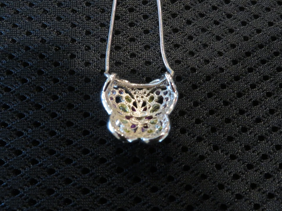 Colgante de plata esterlina 925 Granate Peridoto Amatista Cuarzo limón Piedras preciosas 16 en cadena Foto 2 de 4