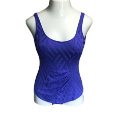 Gottex Vintage Slimming One-Piece Swimsuit  Blue  Sz 10