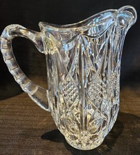 Cristina 24% Lead Crystal Diamond Cut, W Germany 8  Carafe Water Pitcher Vintage