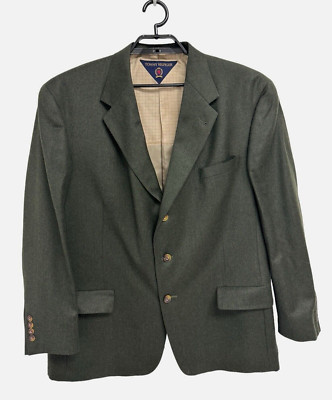 Vintage Tommy Hilfiger Von Maur Wool Olive Green Suit Blazer size