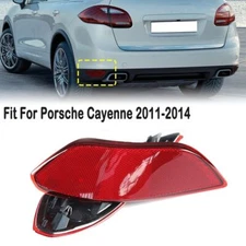 1Pair Rear Bumper Light Cover Reflector Lens For Porsche Cayenne 2011-2014