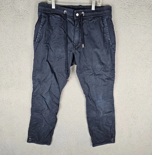 Ralph Lauren Jogger Pants Mens 34x30 Navy Tapered Leg Elastic Waist Slim Fit