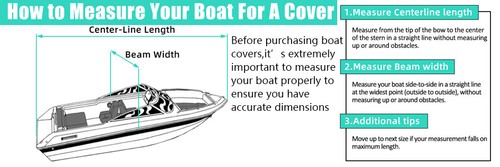 11-22ft Waterproof Heavy Duty Trailerable Boat Covers Fits V-Hull Tri-Hull Boat - Foto 7 di 11