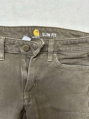 Carhartt Hose Damen Größe 4 HOCH Slim Fit Schwarz Canvas Skinny Fit Stretchbund - Bild 2 von 6