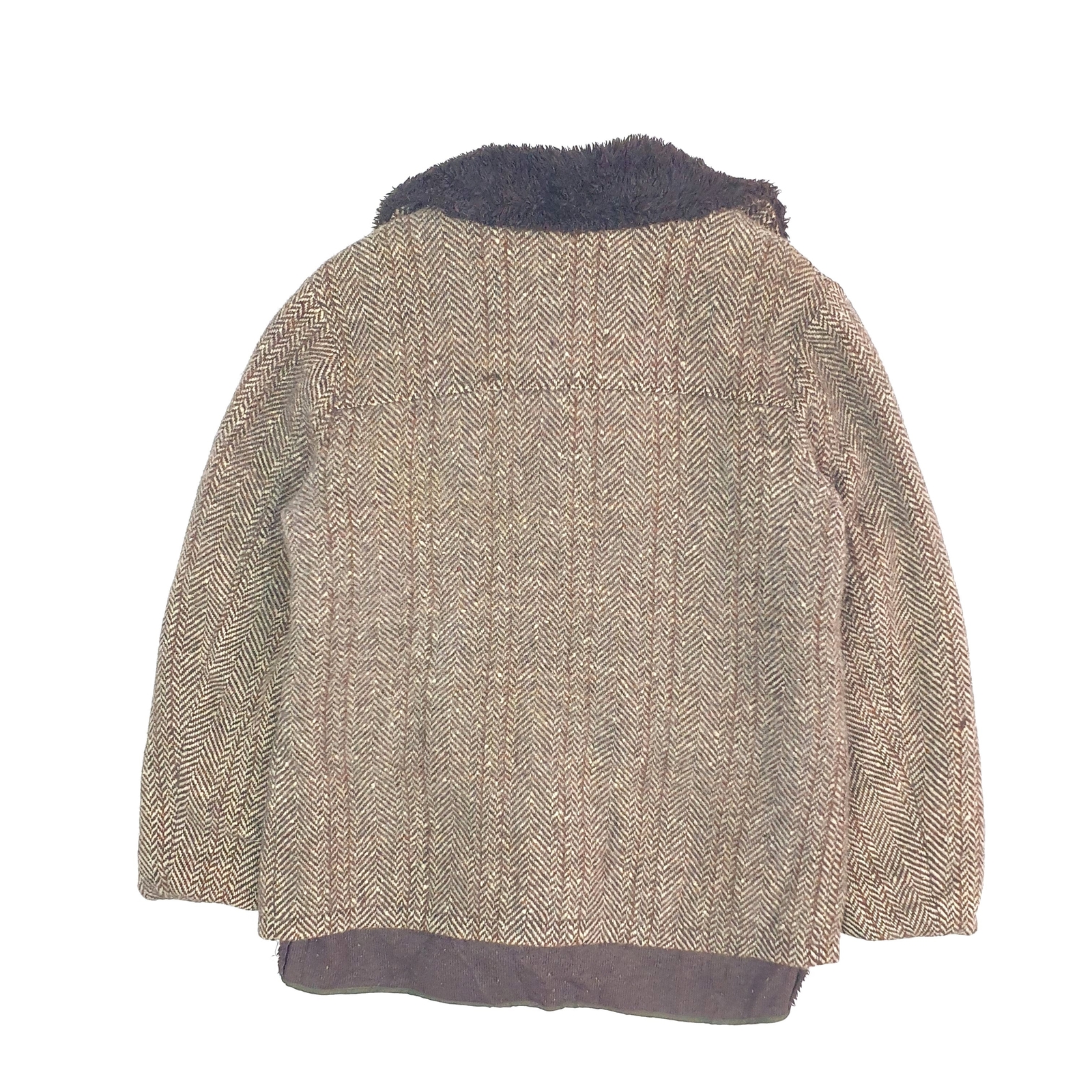 VAN HEUSEN Wool Jacket Coat Vintage 1980s 90s Heavy Tweed Mens 18 image 3