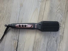 L’ange Le Vite Hairbrush Straightener Brush lange Black w/Rose Gold Tested
