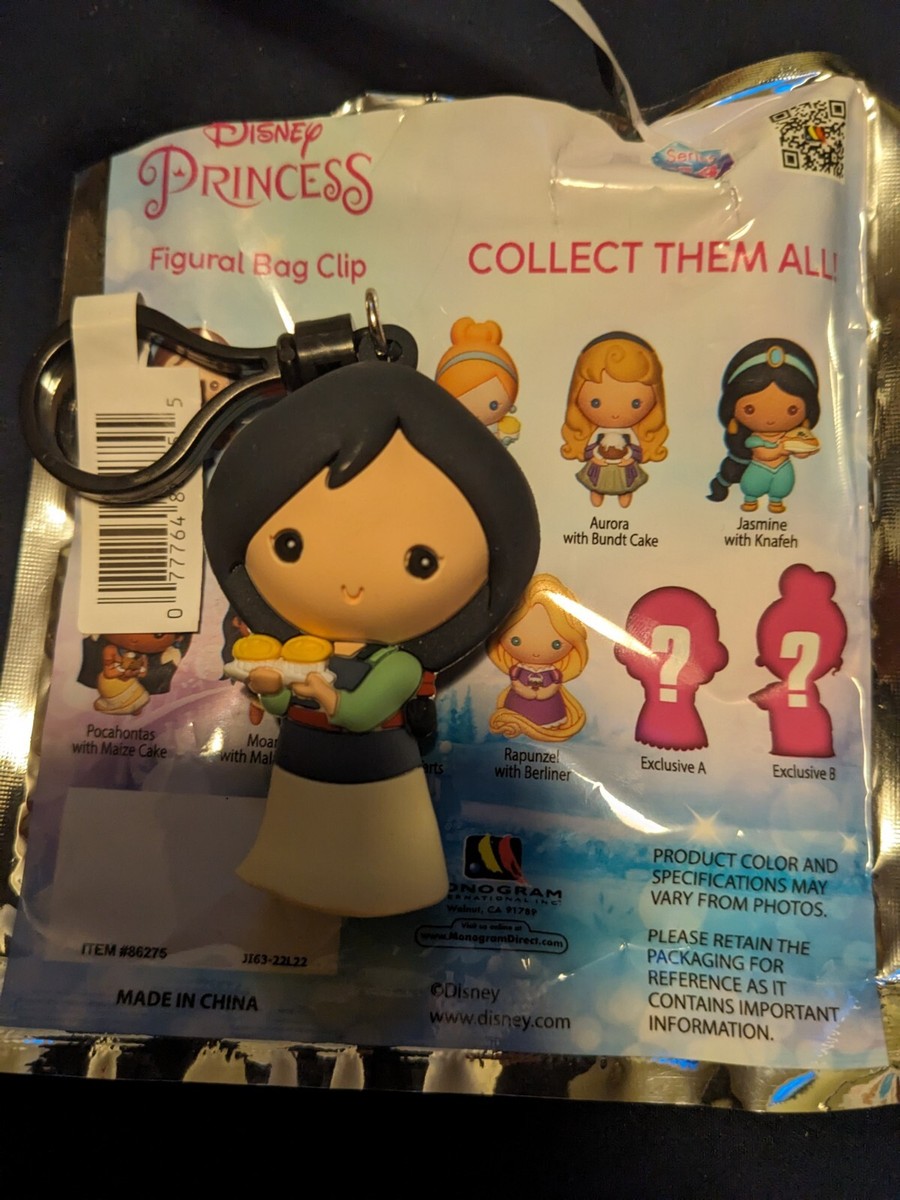 Blind Bag Princess Jasmine Keyring Disney 3D Figural Bag Clip