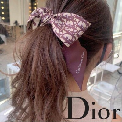 Christian Dior Mitzah Scarf Trotter Pattern Navy Reversible 105 x