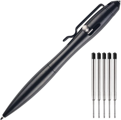 Aluminum Bolt Action Ballpoint Pen Pocket Ball Pen Office Signature Outdoor EDC - Afbeelding 12 van 14