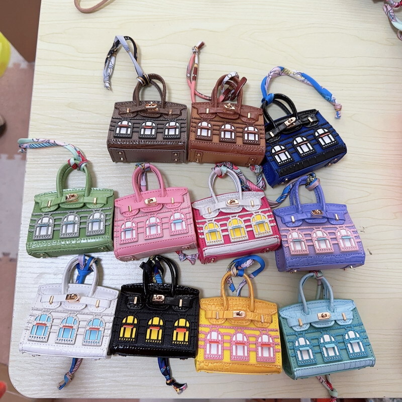 New Faux Leather Keychain Key Ring Car Bag Holder Ear Headset Earphone Earbuds