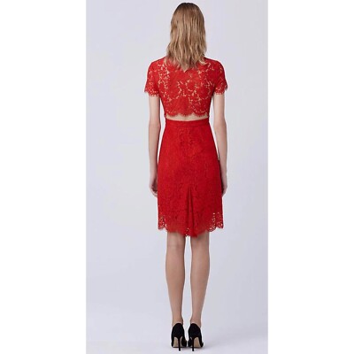 NWT DVF Diane Von Furstenberg Red Lace Exposed Back Dress Size 2 $498 | eBay NWT DVF Diane Von Furstenberg Red Lace Exposed Back Dress Size 2 $498 | eBay