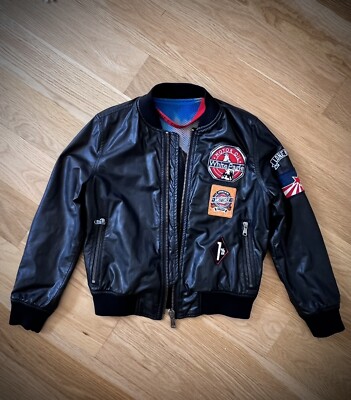 Freedomday Faux Leather Kids Bomber Jacket Size 8 years