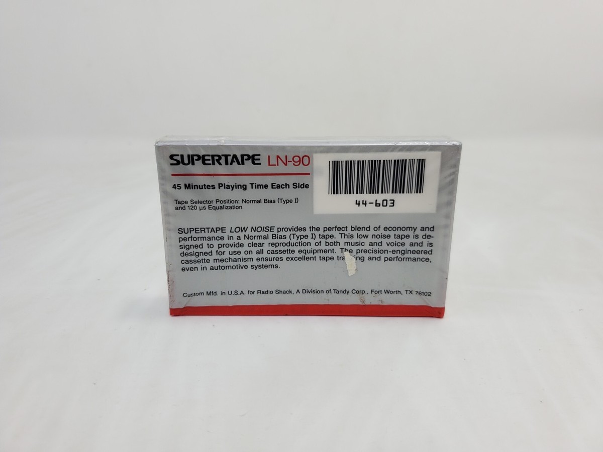 Realistic SUPERTAPE LN 90 Minute Blank Cassette Tape NEW SEALED
