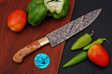 CUSTOM HANDMADE FORGED DAMASCUS STEEL CHEF KNIFE KITCHEN KNIFE WOOD HANDLE 1425