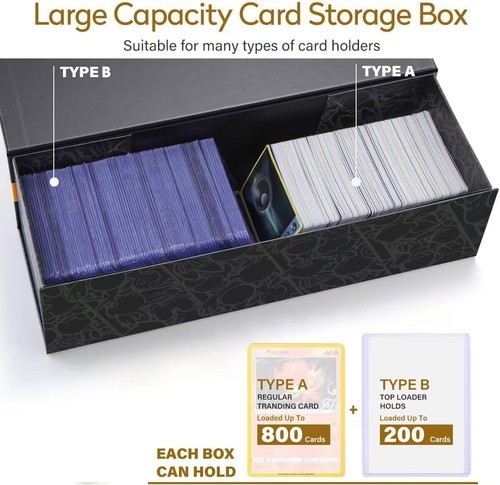 Magnetic Card Storage Box - Pack of 4, Holds 800 Cards, Orange - Picture 5 of 11