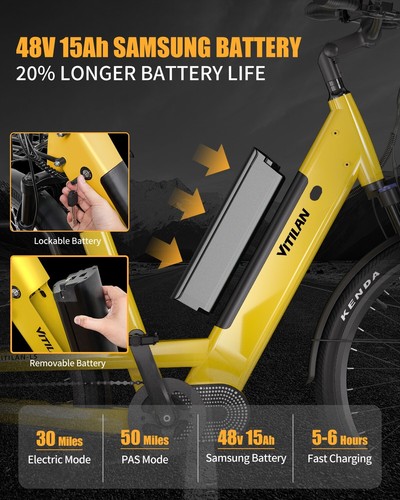Vitilan L5 48V 15AH E-Bike 26"Fat Tire E-Mountain Bike 250W City E-Bike 25KM/H - Picture 14 of 14