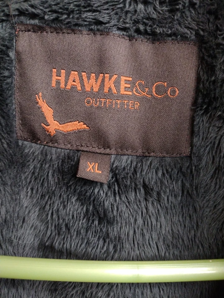 Hawke & Co Outfitters Fleece Vest Quilted Accent On Shoulders Fur Lined Brown XL - Image 2 of 4