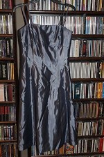 Vera Wang Maids Bridesmaid Dress Blue Tafetta Spaghetti Strap Dress 6 (bin85)
