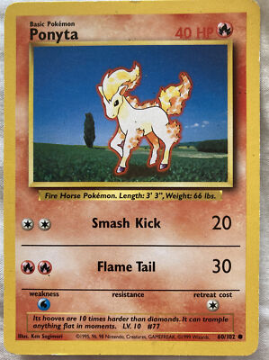 60/102 | Ponyta | WOTC Base Set | Pokemon Karte | Excellent