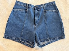 Bill Blass / 90s Vintage MOM 100 Cotton High Waisted Denim Jean Shorts Size 16
