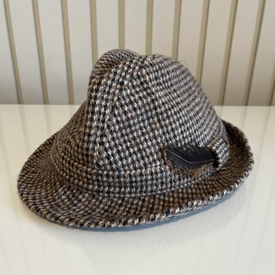 DUNN & CO HARRIS TWEED Trilby Mütze 100% reine Schurwolle Made in GB Größe 57/7
