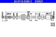 ATE 24.5112-0395.3 Bremsschlauch Vorne Links für FIAT BARCHETTA (183)