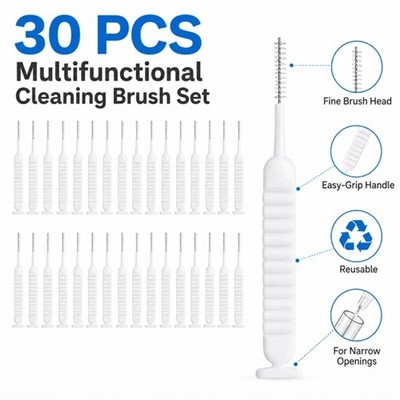 30-Pack Shower Head Cleaning Brushes Anti-Clog Small Pore Gap Brush Set
