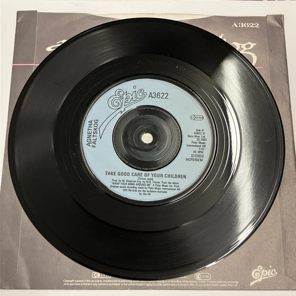 Agnetha Faltskog – Wrap Your Arms Around Me - Epic 7" Vinyl A3622 Foto 4 de 4