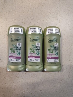 Suave Rosemary and Mint Aluminum Free Deodorant, 2.6 oz lot of 3
