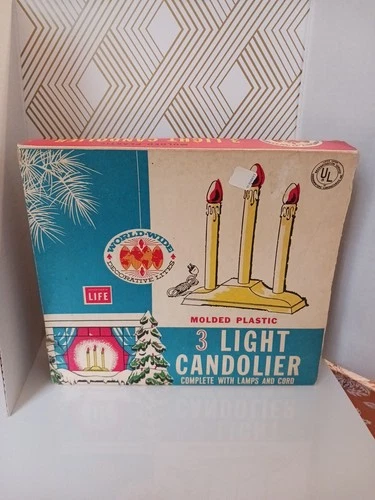 Vintage 1950's World Wide, 3 light Christmas window candolier Tested Works