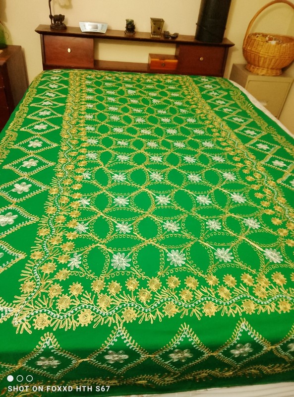 Hand Embroidered Gujarati Saree