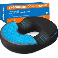 Donut Pillow for Tailbone Pain, Hemorrhoids Cooling Gel Memory Foam Chair Se