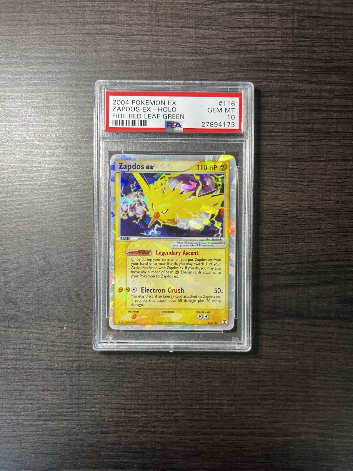 2004 Pokemon EX Fire Red Leaf Green #116 Zapdos EX-Holo PSA 10 Gem MT