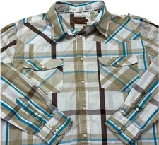 Cowboy Hardware Men's Shirt Pearl Snap Long Sleeve Size Large Western Rodeo
