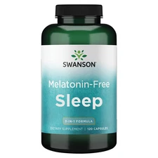 Swanson Melatonin-Free Sleep Aid - 3-in-1 Formula 120 Caps