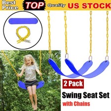 2 Pack Heavy Duty Swing Seat Set Accessories w/Replacement Chains kids  Adult