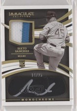 2021 Immaculate Monochrome Relics Jersey Gold 14/25 Sixto Sanchez Auto 06iv