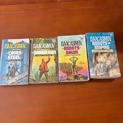 Isaac Asimov Robots Series Set Caves Of Steel Naked Sun Robots Dawn Robots Emp