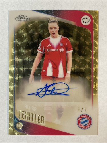 ALARA SEHITLER 2025-26 Topps Chrome UWCL SUPERFRACTOR Auto 1/1 Bayern Munich
