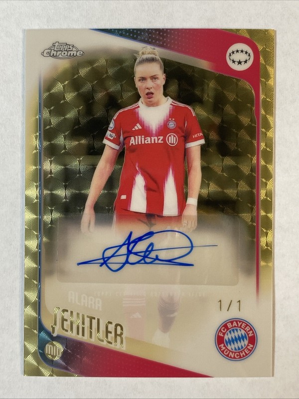 ALARA SEHITLER 2025-26 Topps Chrome UWCL SUPERFRACTOR Auto 1/1 Bayern Munich