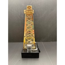 Vintage MCM Brass Oil Rig Derrick Music Box Liquor Decanter "How Dry I Am"